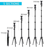 UBeesize Selfie Stick Tripod, 51" Extendable Tripod Stand with Bluetooth Remote for Cell Phones, Heavy Duty Aluminum, Lightweight