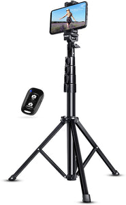 UBeesize Selfie Stick Tripod, 51" Extendable Tripod Stand with Bluetooth Remote for Cell Phones, Heavy Duty Aluminum, Lightweight