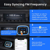 AINOPE Fm Transmitter Bluetooth for Car, 36W/6A PD&QC3.0 Bluetooth Adapter Car, 7-Colors LED Backlit V5.0 Bluetooth Radio Transmitter for Car, Wireless Call, Noise Cancellation